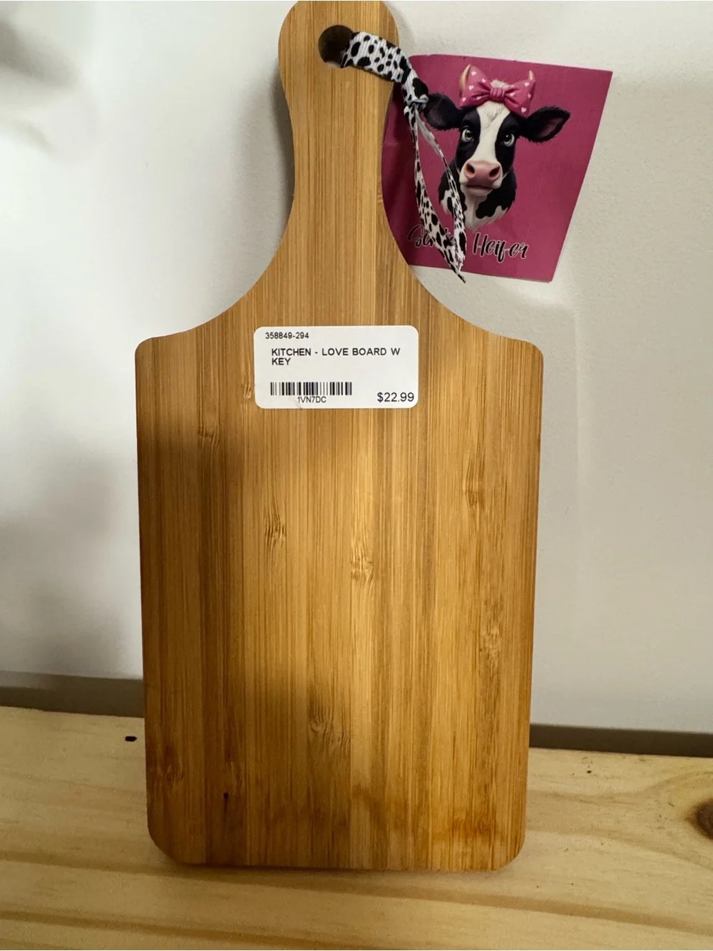 Wooden Kitchen Accent with Pink and Red LOVE Embellishment